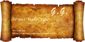 Grusz György névjegykártya