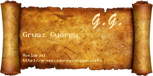 Grusz György névjegykártya